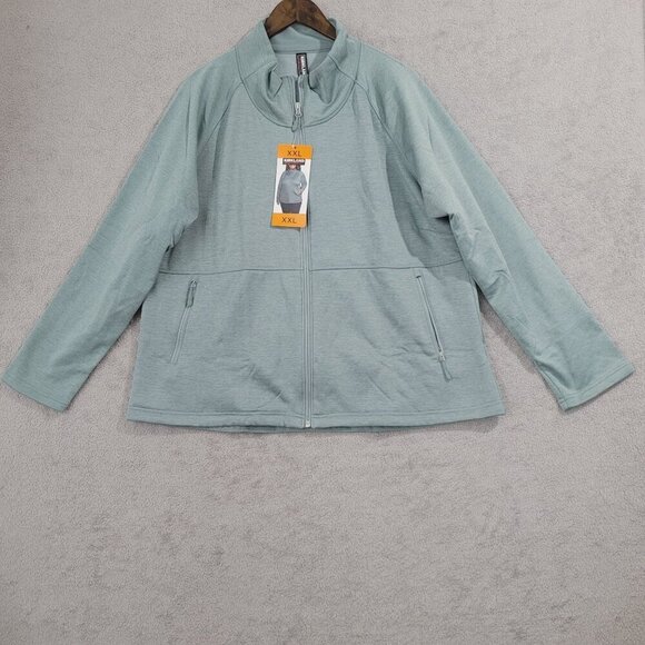 NEW Kirkland Signature Womens XXL Full-Zip Sweatshirt Jacket Sage Green - Picture 1 of 6
